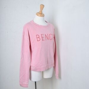 Bench | Coral pink raised embroidered logo crew neck sweater
